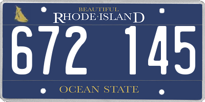 RI license plate 672145