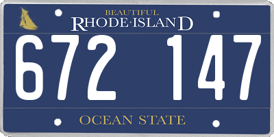 RI license plate 672147