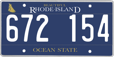 RI license plate 672154