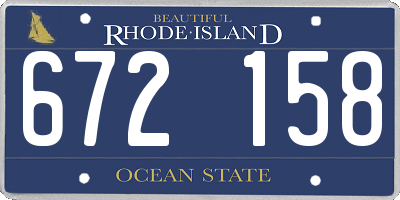 RI license plate 672158