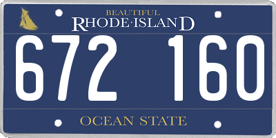 RI license plate 672160