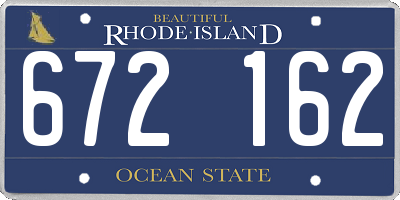 RI license plate 672162