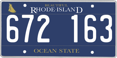 RI license plate 672163