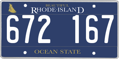 RI license plate 672167