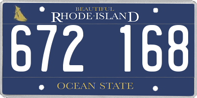 RI license plate 672168