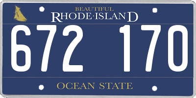 RI license plate 672170