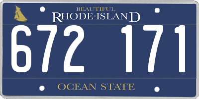 RI license plate 672171