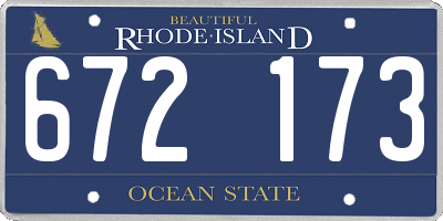 RI license plate 672173