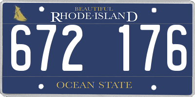 RI license plate 672176