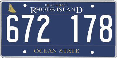 RI license plate 672178