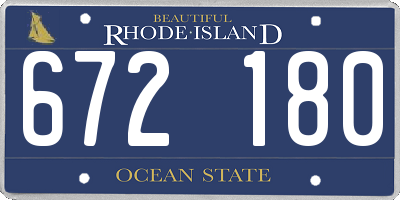 RI license plate 672180