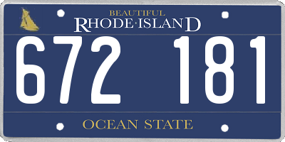 RI license plate 672181