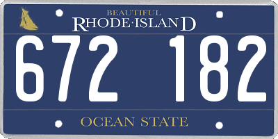 RI license plate 672182