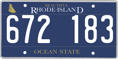 RI license plate 672183
