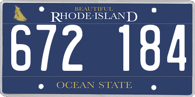 RI license plate 672184