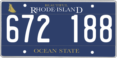RI license plate 672188
