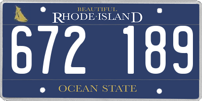 RI license plate 672189