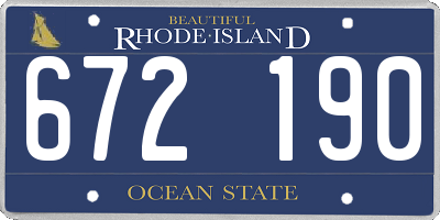 RI license plate 672190