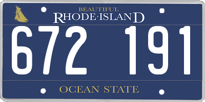 RI license plate 672191