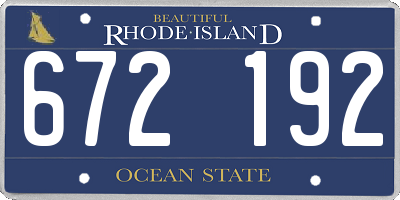 RI license plate 672192