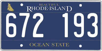 RI license plate 672193