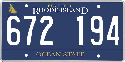 RI license plate 672194