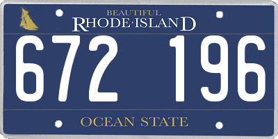 RI license plate 672196
