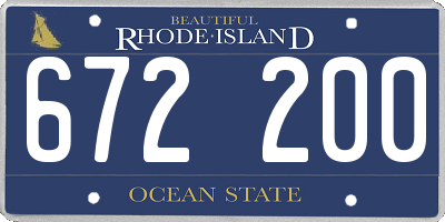 RI license plate 672200