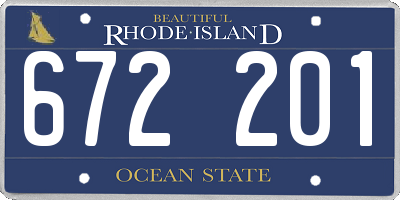 RI license plate 672201