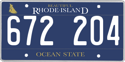 RI license plate 672204