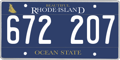 RI license plate 672207