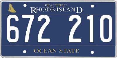 RI license plate 672210