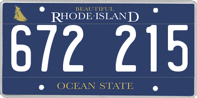 RI license plate 672215