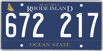 RI license plate 672217