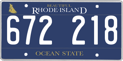 RI license plate 672218