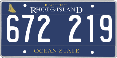 RI license plate 672219