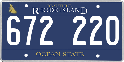 RI license plate 672220
