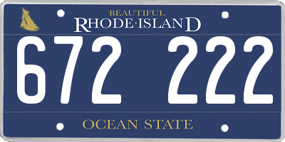 RI license plate 672222