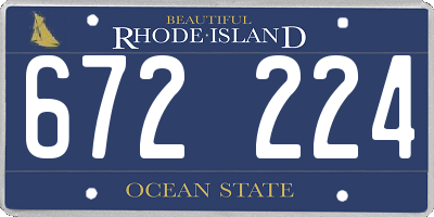 RI license plate 672224