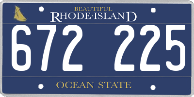 RI license plate 672225