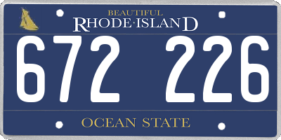 RI license plate 672226