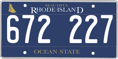 RI license plate 672227