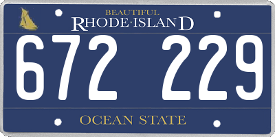 RI license plate 672229
