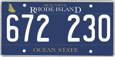RI license plate 672230