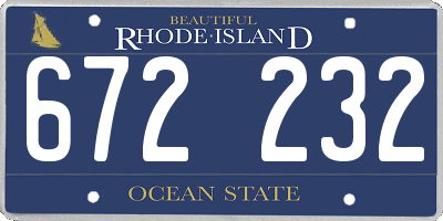 RI license plate 672232