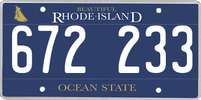 RI license plate 672233