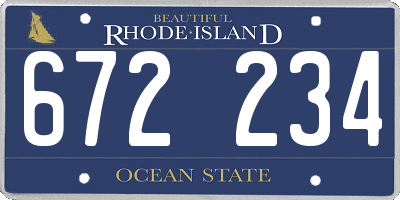 RI license plate 672234