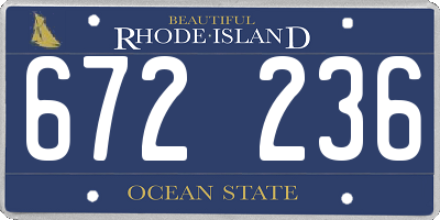 RI license plate 672236