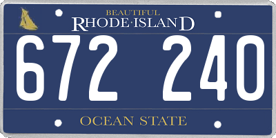 RI license plate 672240