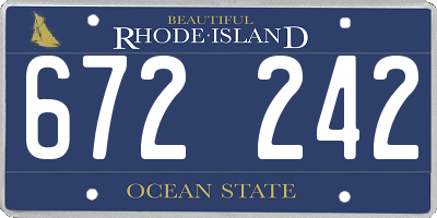 RI license plate 672242